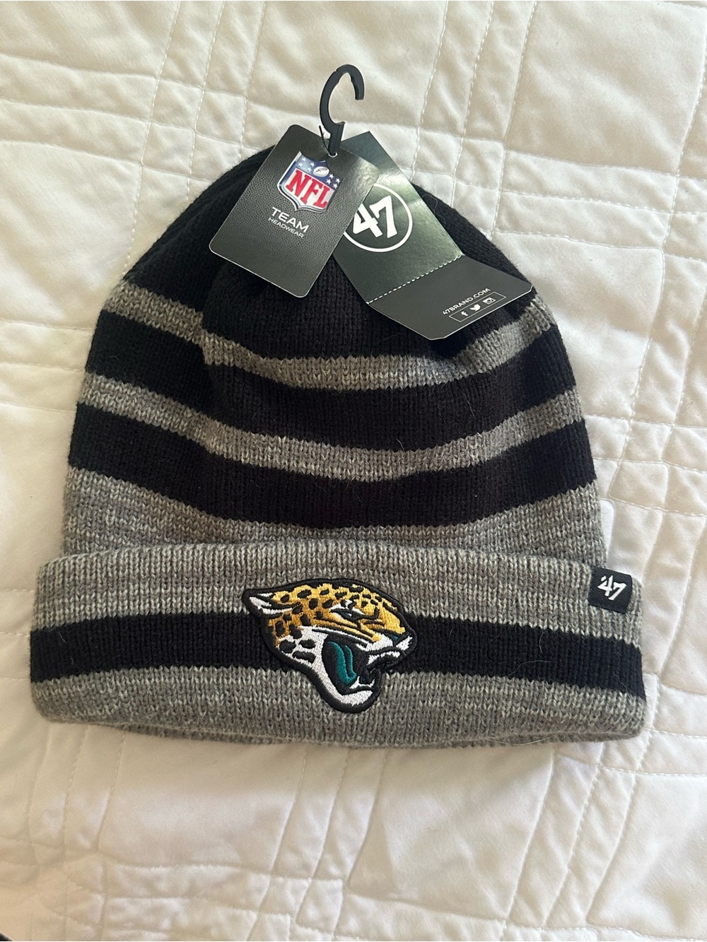 '47 Two-Tone Grey and Black Knit Cuffed Jacksonville Jaguars Beanie